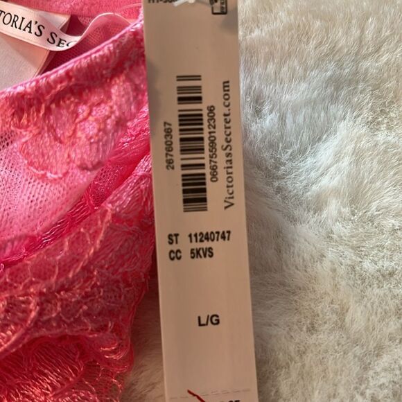 New! Victoria's Secret Very Sexy Sheer Boho Floral Embroidery Babydoll size L - Picture 13 of 13